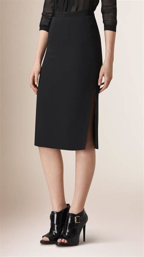 burberry silk skirt|More.